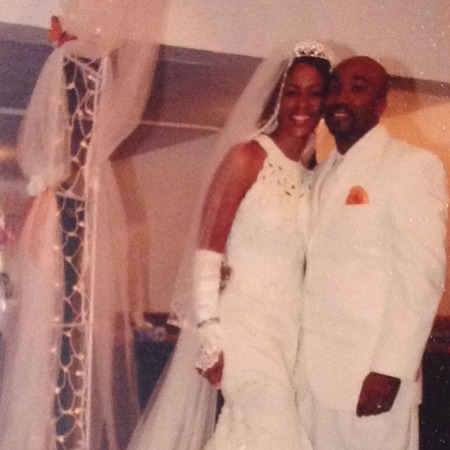 Aniela Gumbs parents wedding picture.